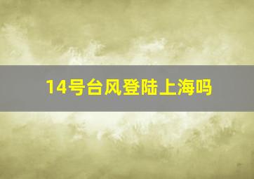 14号台风登陆上海吗