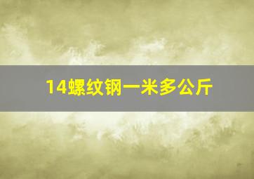 14螺纹钢一米多公斤