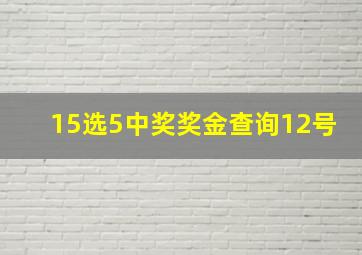 15选5中奖奖金查询12号