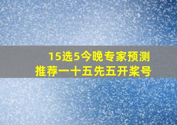 15选5今晚专家预测推荐一十五先五开桨号