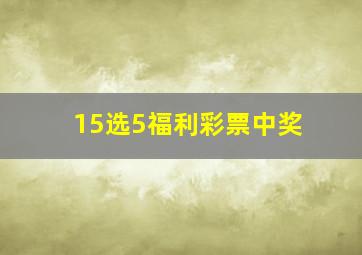 15选5福利彩票中奖