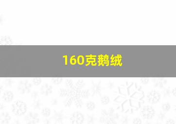 160克鹅绒