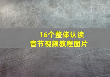 16个整体认读音节视频教程图片