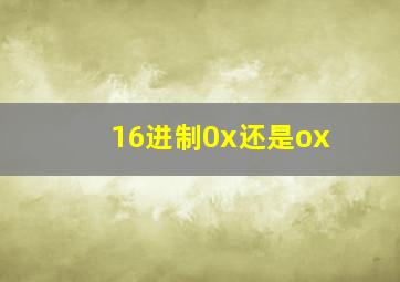 16进制0x还是ox