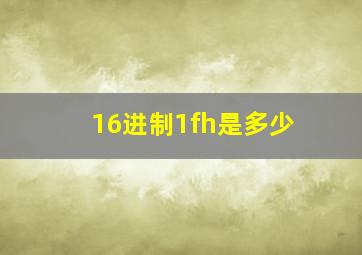 16进制1fh是多少