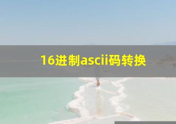 16进制ascii码转换