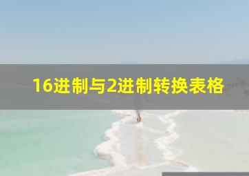 16进制与2进制转换表格