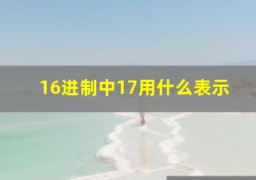 16进制中17用什么表示