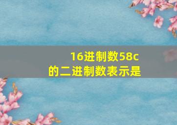 16进制数58c的二进制数表示是