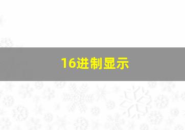 16进制显示