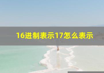 16进制表示17怎么表示