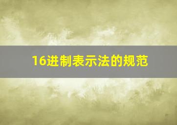 16进制表示法的规范