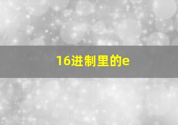 16进制里的e