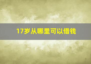 17岁从哪里可以借钱