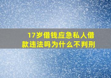 17岁借钱应急私人借款违法吗为什么不判刑