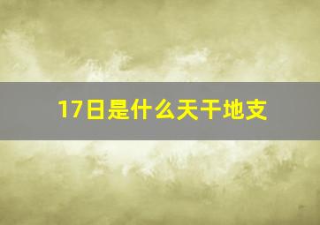 17日是什么天干地支