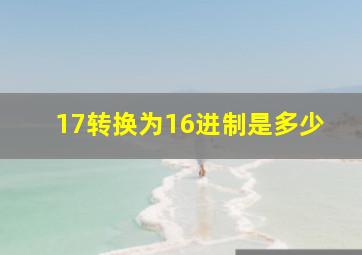 17转换为16进制是多少