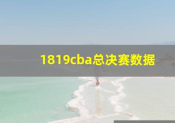 1819cba总决赛数据