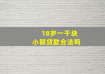 18岁一千块小额贷款合法吗