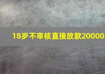 18岁不审核直接放款20000