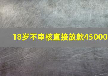 18岁不审核直接放款45000