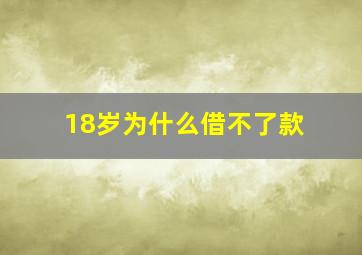 18岁为什么借不了款