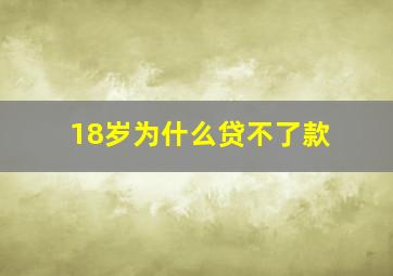 18岁为什么贷不了款