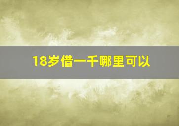 18岁借一千哪里可以