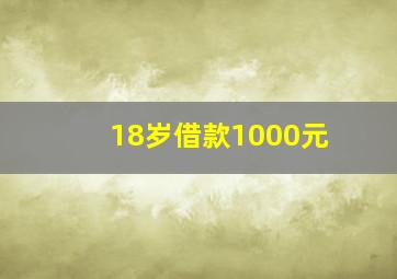 18岁借款1000元