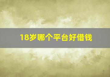 18岁哪个平台好借钱