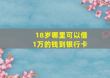 18岁哪里可以借1万的钱到银行卡