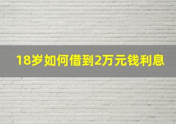 18岁如何借到2万元钱利息