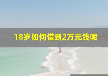 18岁如何借到2万元钱呢