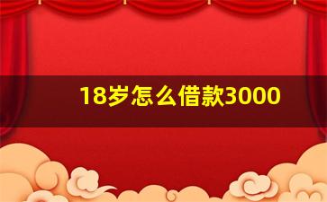 18岁怎么借款3000