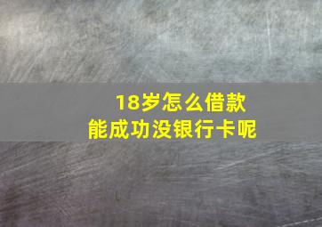 18岁怎么借款能成功没银行卡呢