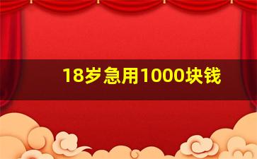 18岁急用1000块钱