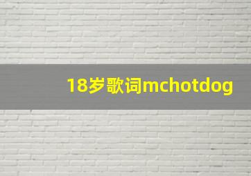 18岁歌词mchotdog