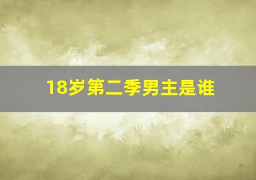 18岁第二季男主是谁