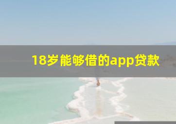 18岁能够借的app贷款