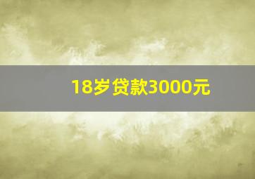 18岁贷款3000元