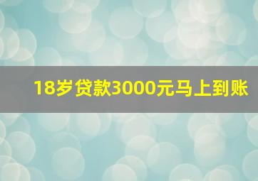 18岁贷款3000元马上到账