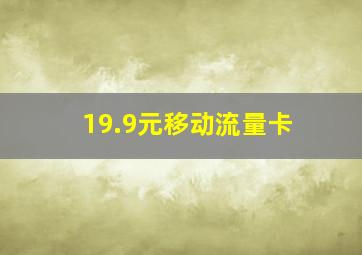 19.9元移动流量卡