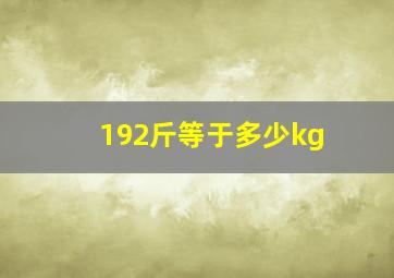 192斤等于多少kg