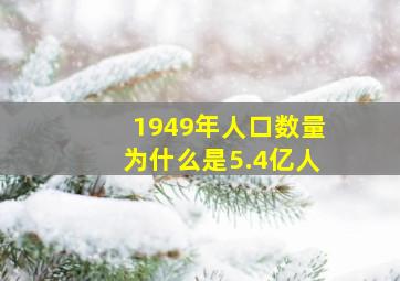 1949年人口数量为什么是5.4亿人