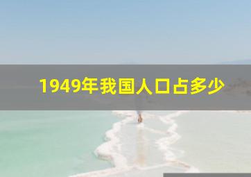 1949年我国人口占多少