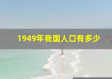 1949年我国人口有多少