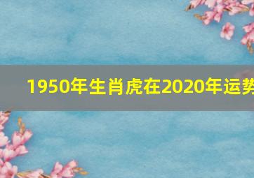 1950年生肖虎在2020年运势