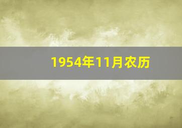 1954年11月农历