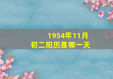 1954年11月初二阳历是哪一天