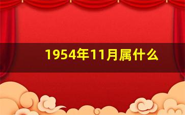 1954年11月属什么